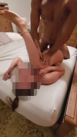 I love grabbing hubby by the dick while I take my bull's superior cock ?