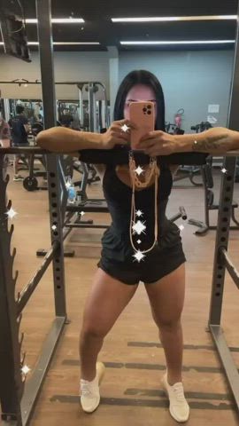 Big Tits Brazilian Brunette Fitness Gym Selfie Trans Trans Woman clip