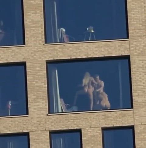 blonde candid netherlands public threesome voyeur clip