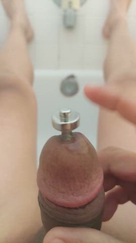 Cumshot with 12mm plug in....almost stopped it