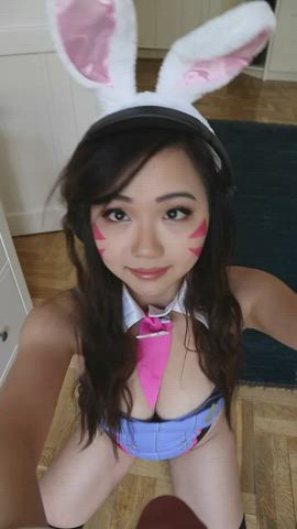 Asian Blowjob Brown Eyes Close Up Cock Cosplay Costume Couple Cute Eye Contact Homemade