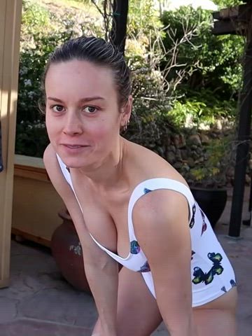 Brie Larson in a swimsuit in her new video