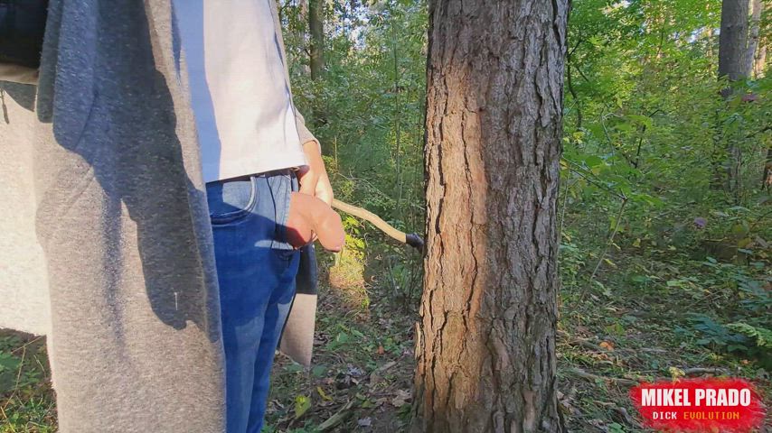 Pissing my uncircumcised cock in the woods. I love nature 🙂