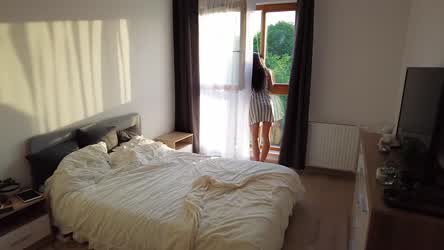 Fucking my Step Sister while She looked out the Window and waited for her Boyfriend