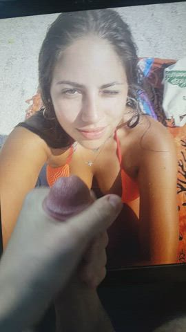beach big tits bikini cleavage cum cumshot pretty tribute clip