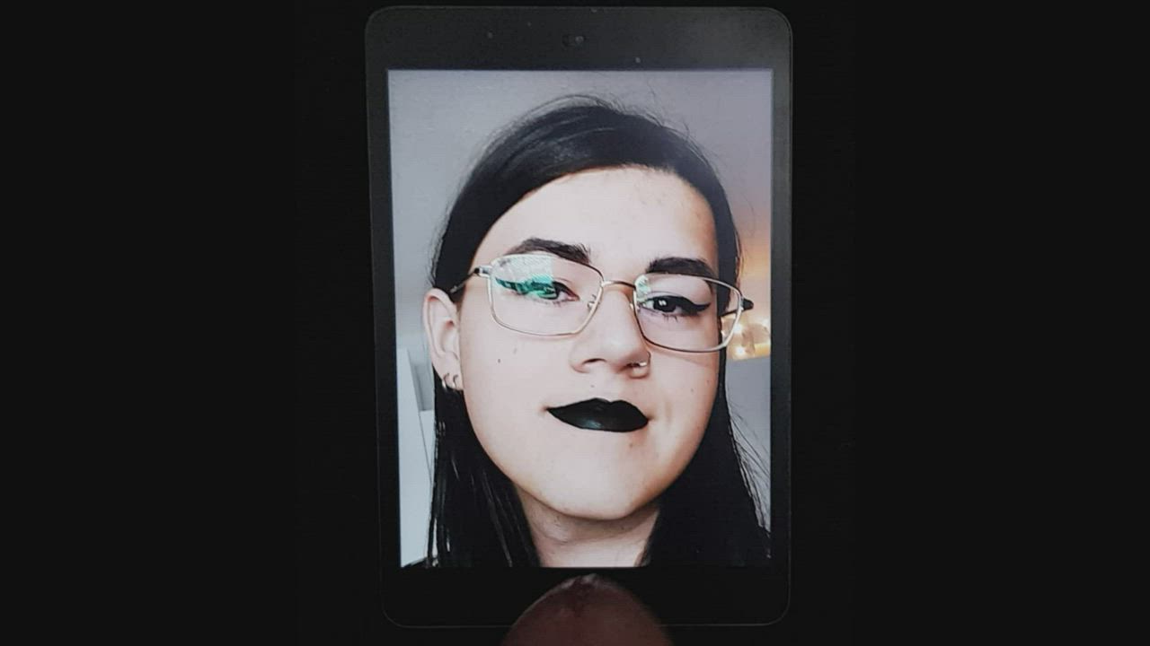 cumshot ejaculation femboy glasses goth jerk off lipstick trans tribute clip