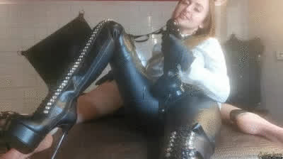 BDSM Boots CFNM Femdom Goddess Humiliation Lena Mistress Pegging Strap On clip