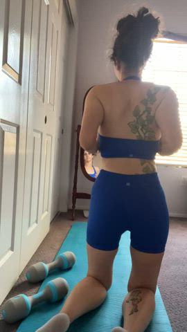 amateur ass brunette cute gym onlyfans tattoo teasing clip