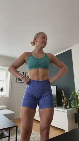 blonde fitness gym norwegian teen tiktok clip