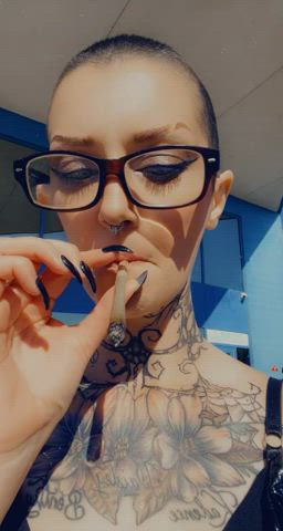 Alt Tattooed Smoking Babe Porn GIF by brookebdsm