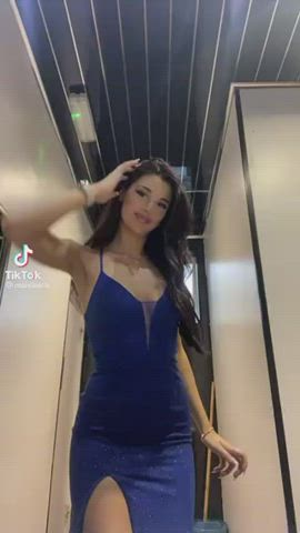 brunette dress public clip