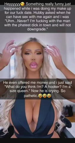 blonde caption fake tits clip