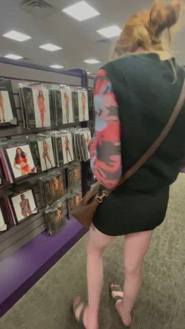 We liked the sex store so much she came back plugged