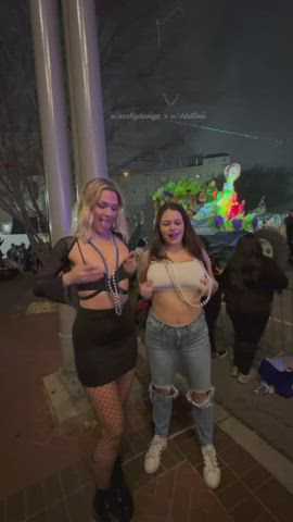 dropping our titties &amp; dodging beads [GIF]