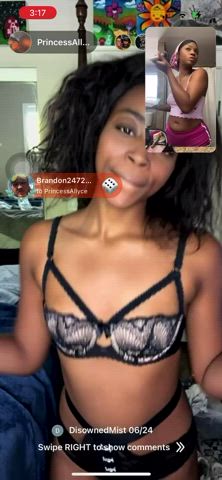 Ebony Flashing Nipples Small Tits clip