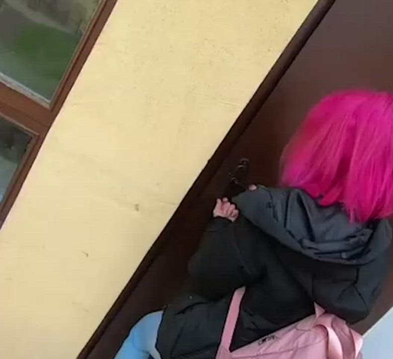 POV With a pink hair beauty