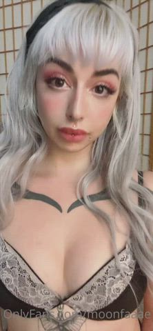 ahegao big tits bra cosplay lingerie piercing white girl clip