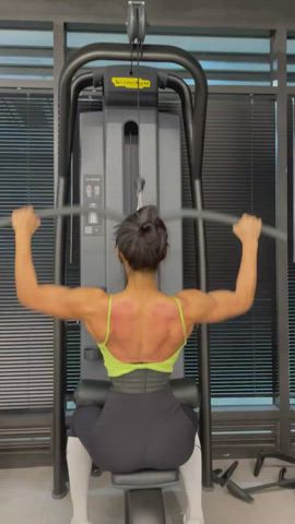Asian Fitness Gym Korean Muscular Girl Workout clip