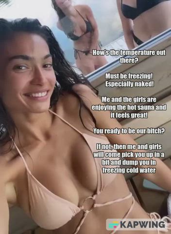 Kelly Gale and her friends left you naked in the woods at freezing cold temperatures