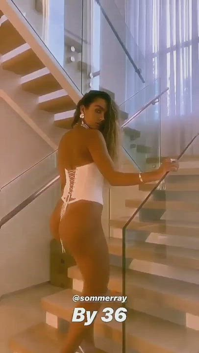 Sommer Ray on her way to the bedroom to get her brains fucked out.
