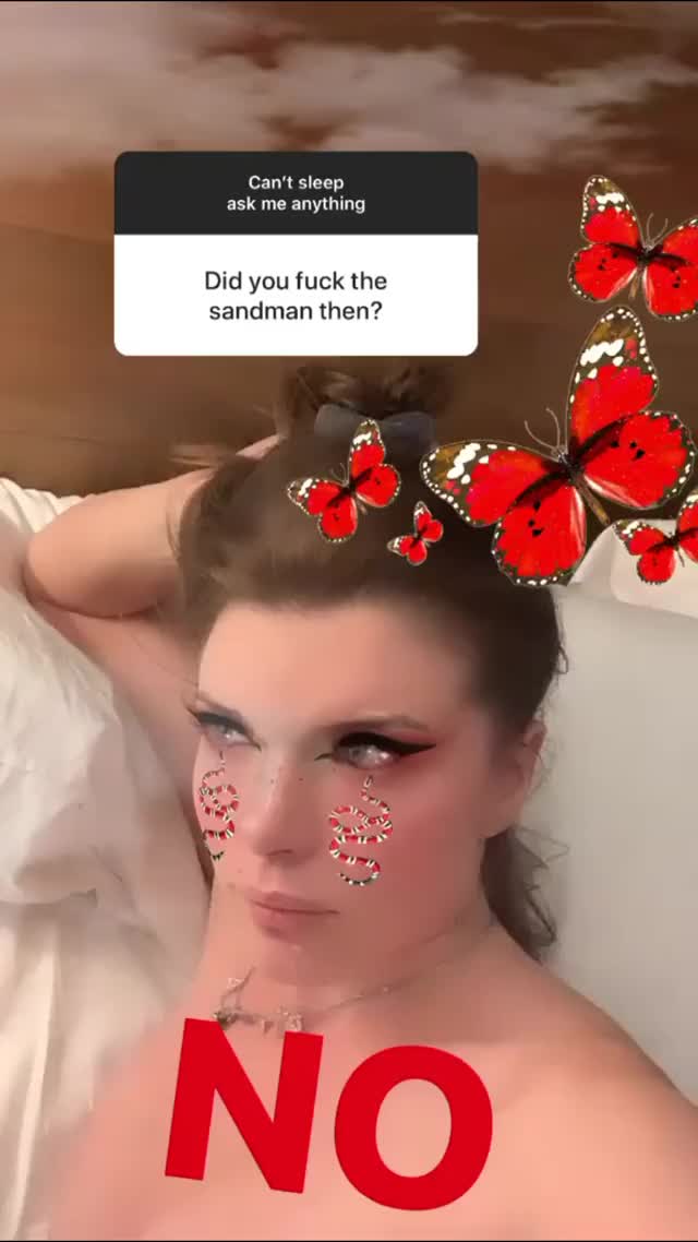 Julia Fox - in bed answering an IG filter quiz, 3/23/20