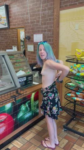 He dared me to get naked before the cashier came back!! Definitely did NOT see the