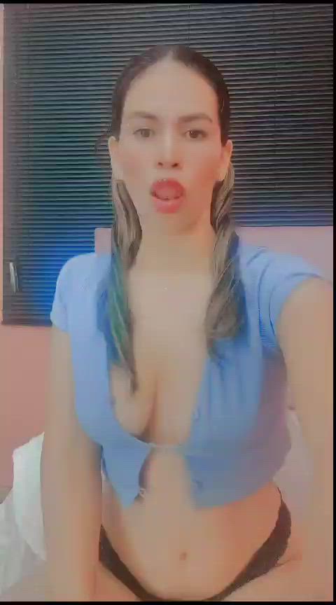 boobs cute latina lingerie long hair pigtails sensual teen tits clip