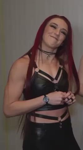 cute dress redhead wrestling clip