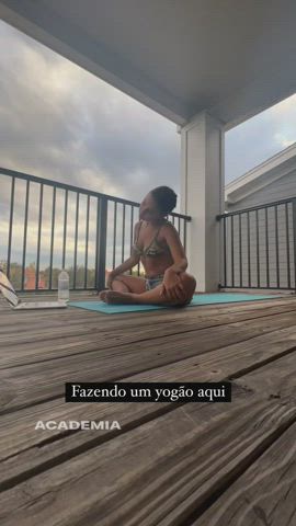 british brunette yoga clip