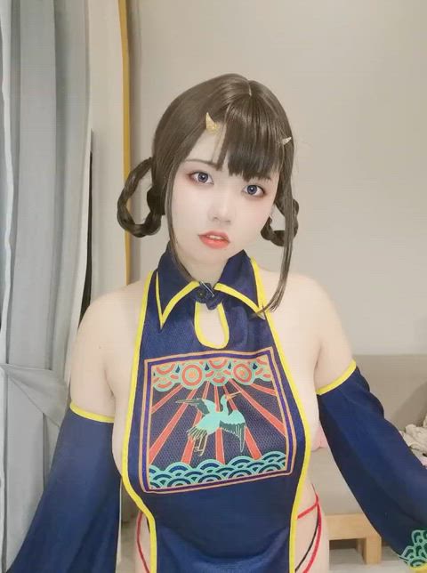 asian beautiful cosplay clip