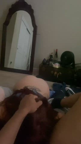 POV: your redhead gf eats your ass and swallows down your dick