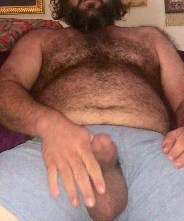 Bearded big balled dude playing with my boner