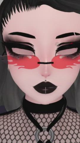 ahegao anime cartoon eye contact fishnet goth hentai lipstick vr clip