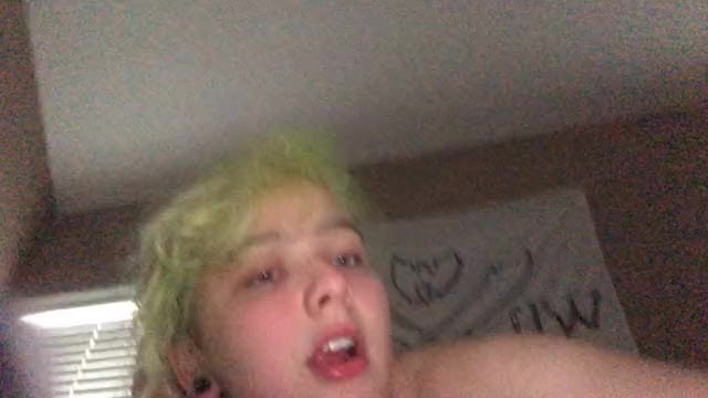 green hair girl goes wild