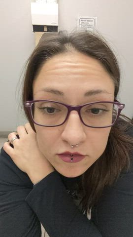 amateur glasses lipstick petite sfw clip