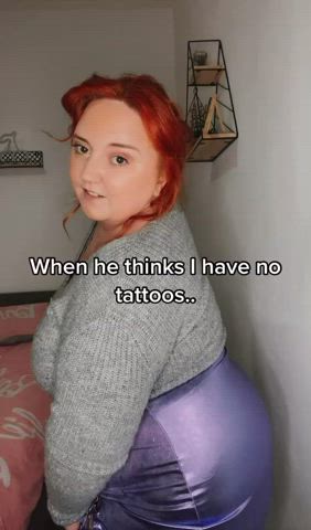 bbw big ass cleavage dress redhead tattoo tiktok clip