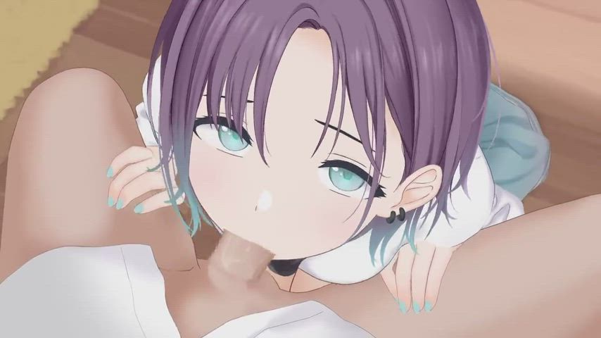 Animation Anime Blowjob Cum Swallow Cute Eye Contact Hentai POV clip