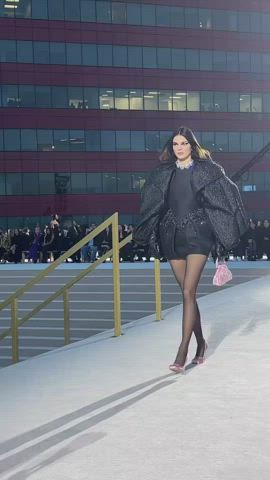 brunette celebrity high heels kendall jenner legs model stockings clip