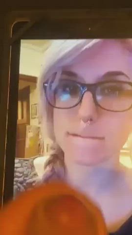 Cumshot Emo Fetish Gamer Girl Glasses Tribute clip