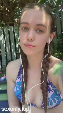 amateur babe bikini camgirl cute kawaii girl onlyfans pigtails selfie teen clip