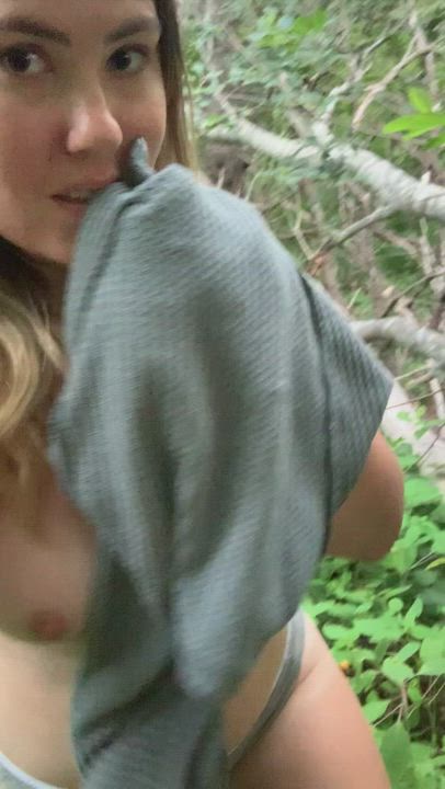Sometimes it’s just too hot for clothes when hiking [f]