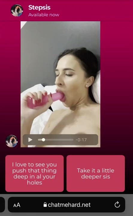 Dildo sucking selfie from stepsis