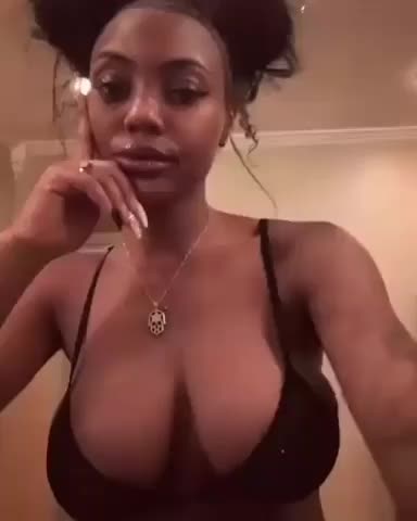 big tits busty cleavage ebony clip