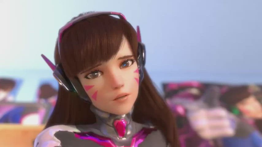 Cutie D.va rides cock