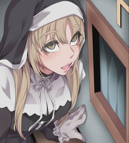animation anime blowjob cum in mouth cum swallow hentai licking nun stranger sucking