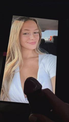 Busty blonde cumtribute video. These don't happen very often!