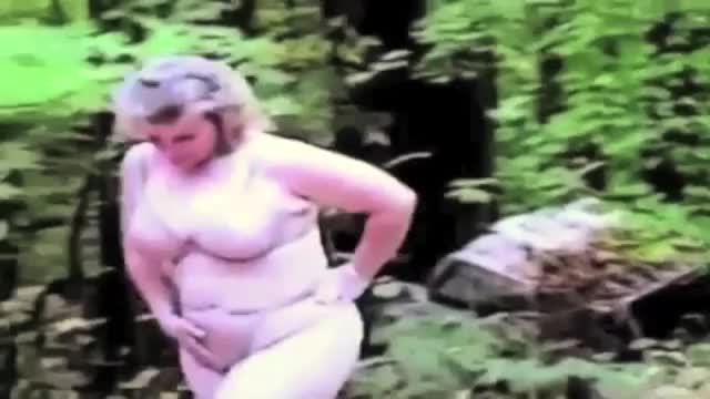 Mature Female Gets Playful In The Woods