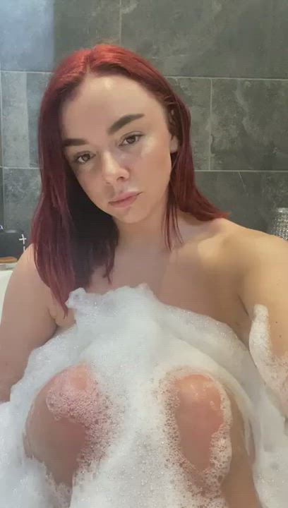 Bath Bathtub Big Tits Camgirl Huge Tits Redhead clip