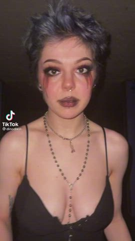 Cleavage Goth TikTok clip