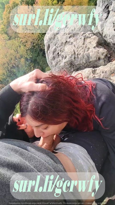 amateur big dick blowjob couple deepthroat outdoor real couple redhead throat amateur-girls